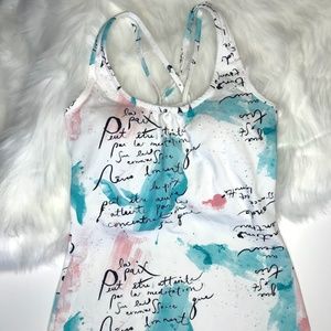 Lucy Watercolor French Script Athletic Tank